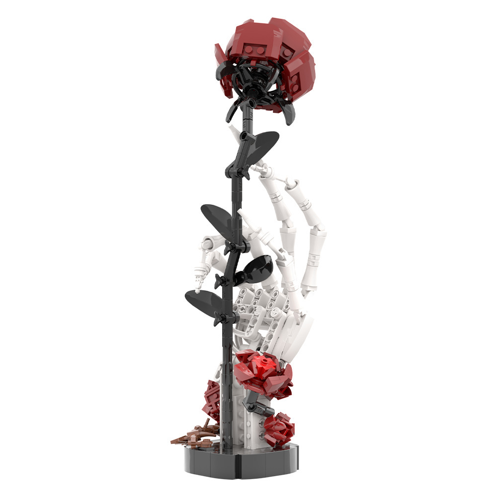 Skeleton Hand Rose Building Block Set - Gothic Decor Bricks