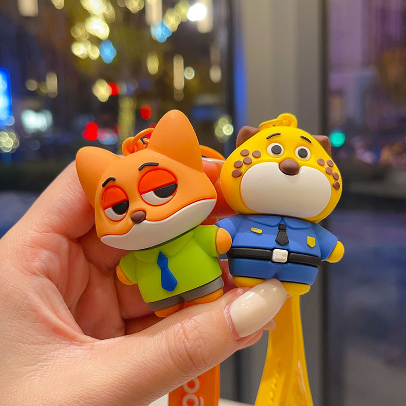 2025 New Zootopia Cute Keychain Set 4pcs