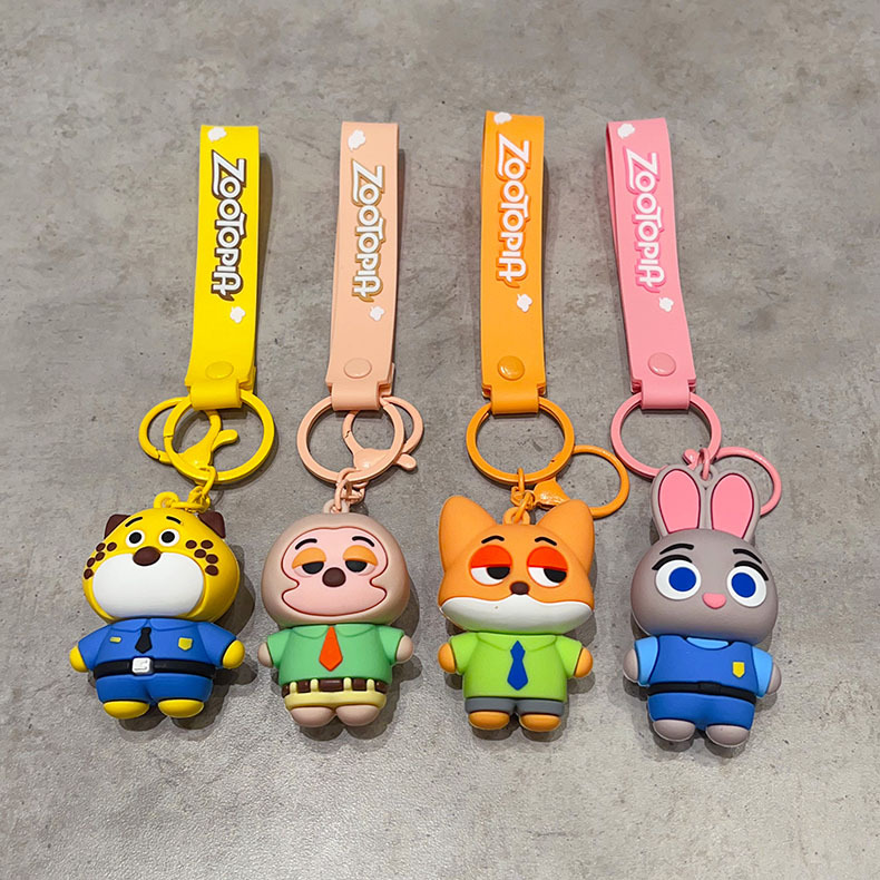 2025 New Zootopia Cute Keychain Set 4pcs