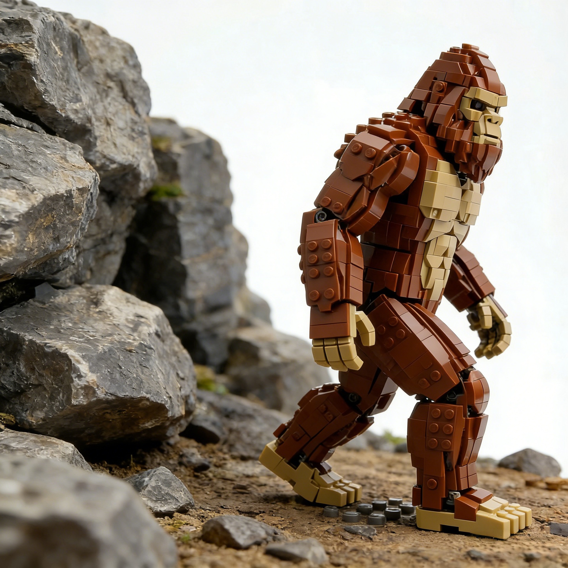 Custom Bigfoot Building Blocks Kit - DIY Mythical Creature Brick Model for Hobbyists