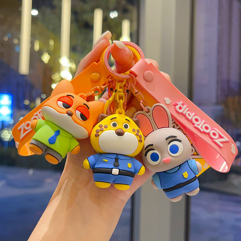 2025 New Zootopia Cute Keychain Set 4pcs