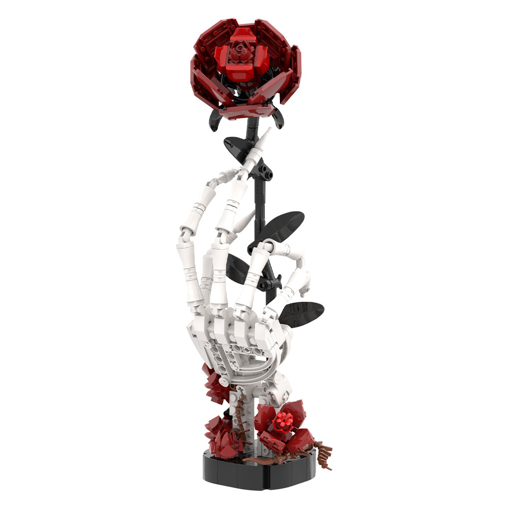 Skeleton Hand Rose Building Block Set - Gothic Decor Bricks