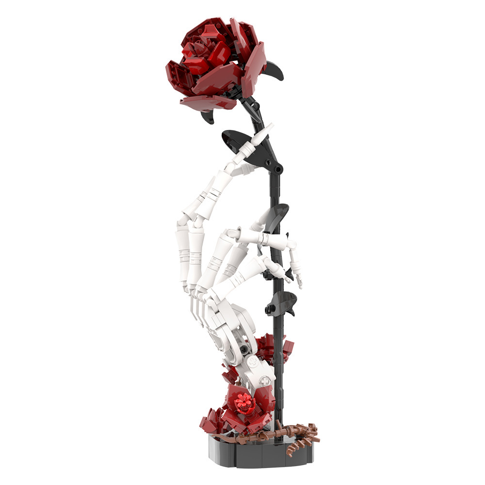 Skeleton Hand Rose Building Block Set - Gothic Decor Bricks