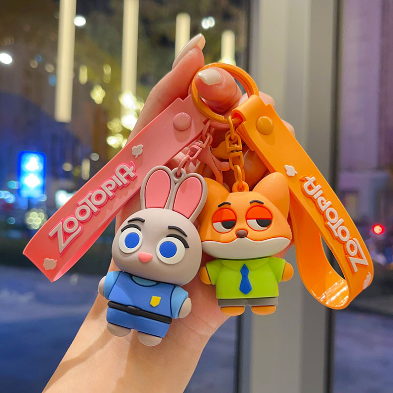 2025 New Zootopia Cute Keychain Set 4pcs