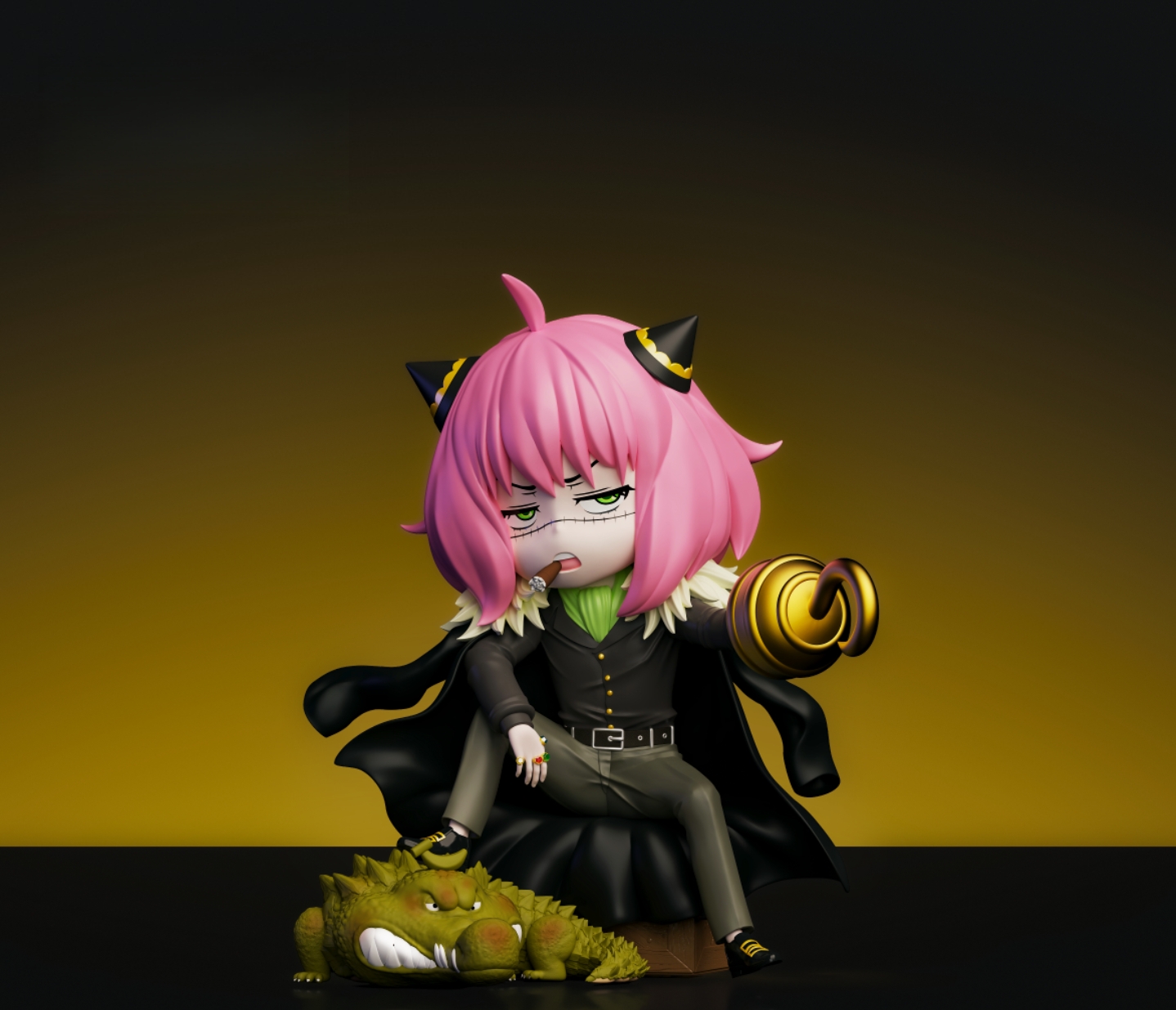 Spy x Family Anya Forger Cosplay Sir Crocodile Cute Statue