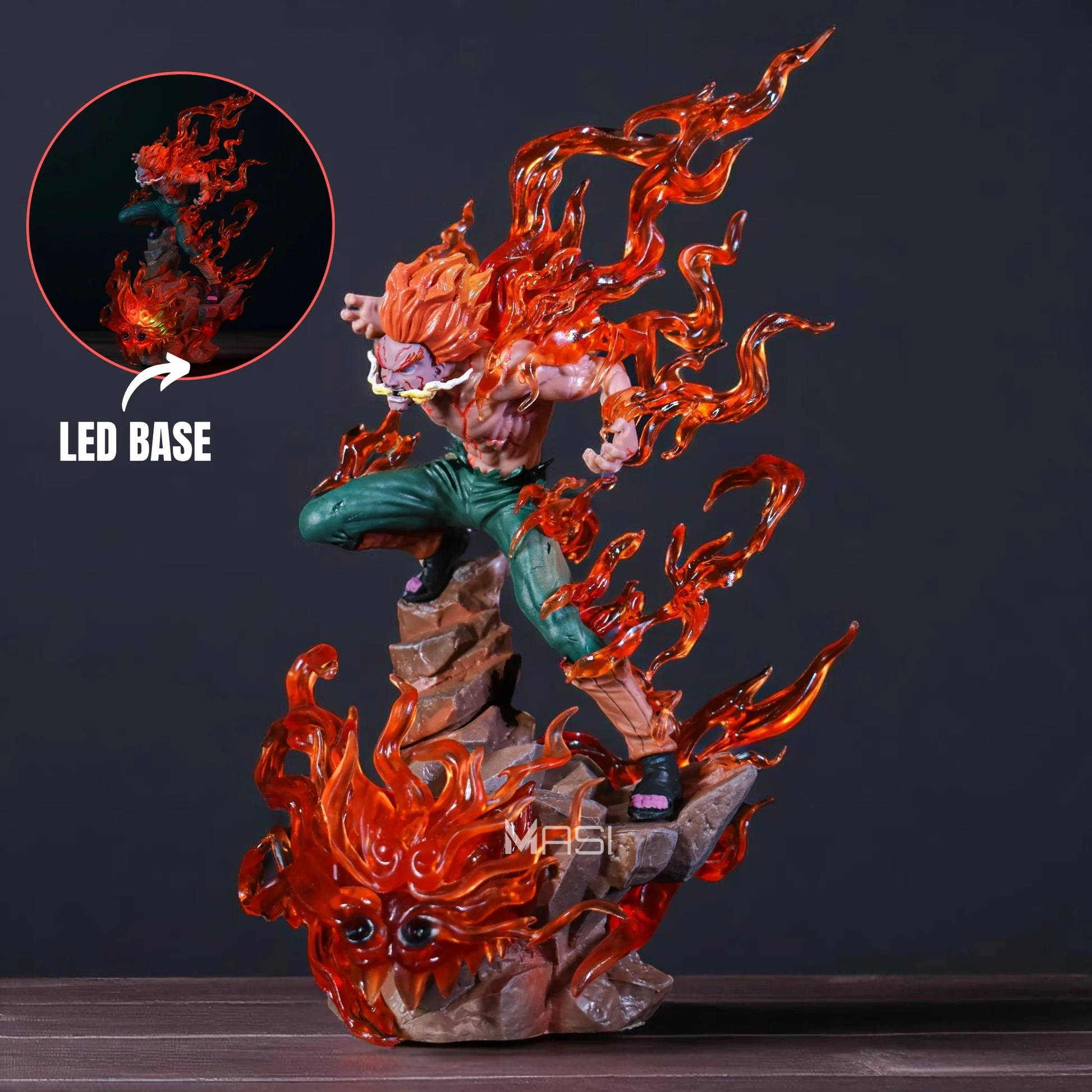 Naruto Might Guy Eight Gates With LED Base Statue