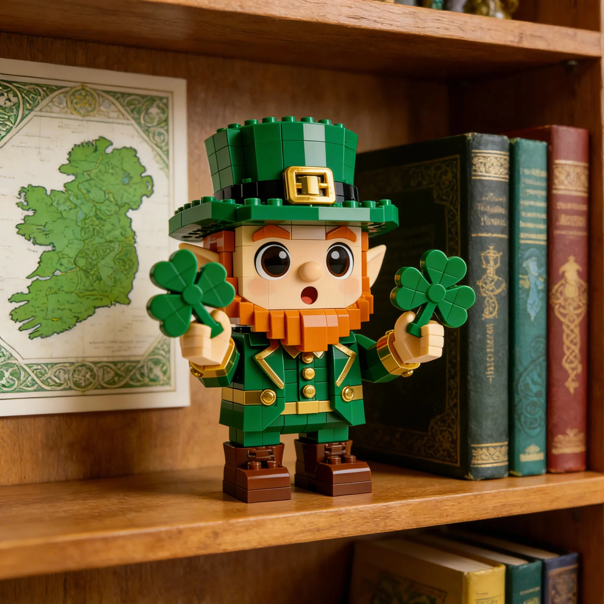 Lucky Leprechaun Building Blocks Set - St. Patrick's Day Decor & Gift for Kids and Adults