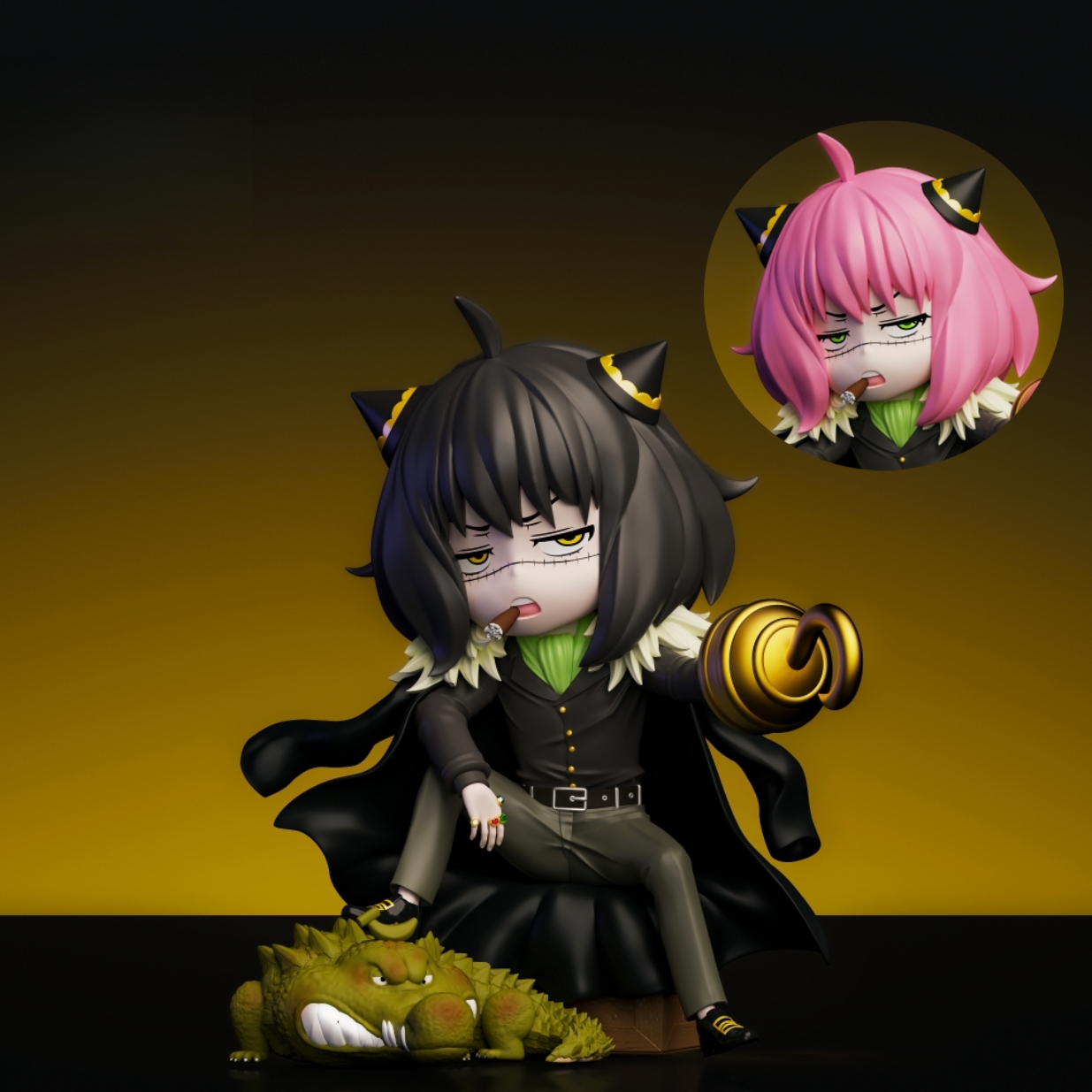 Spy x Family Anya Forger Cosplay Sir Crocodile Cute Statue
