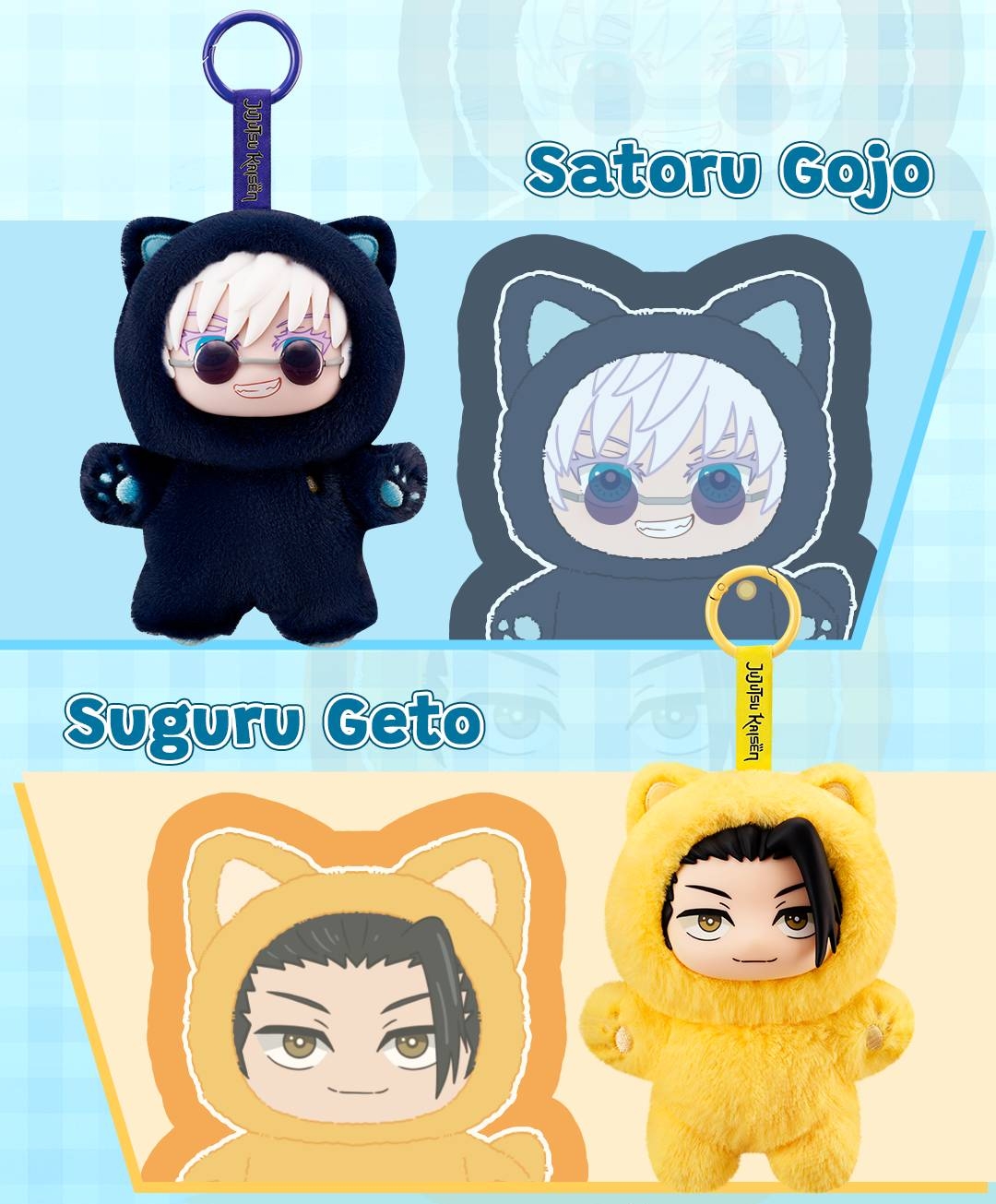 Jujutsu Kaisen Cat Ear Plush Cute Keychain