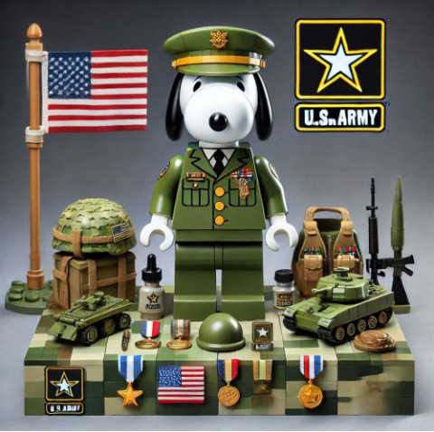 2026 New Snoopy Military Series Figure Building Blocks