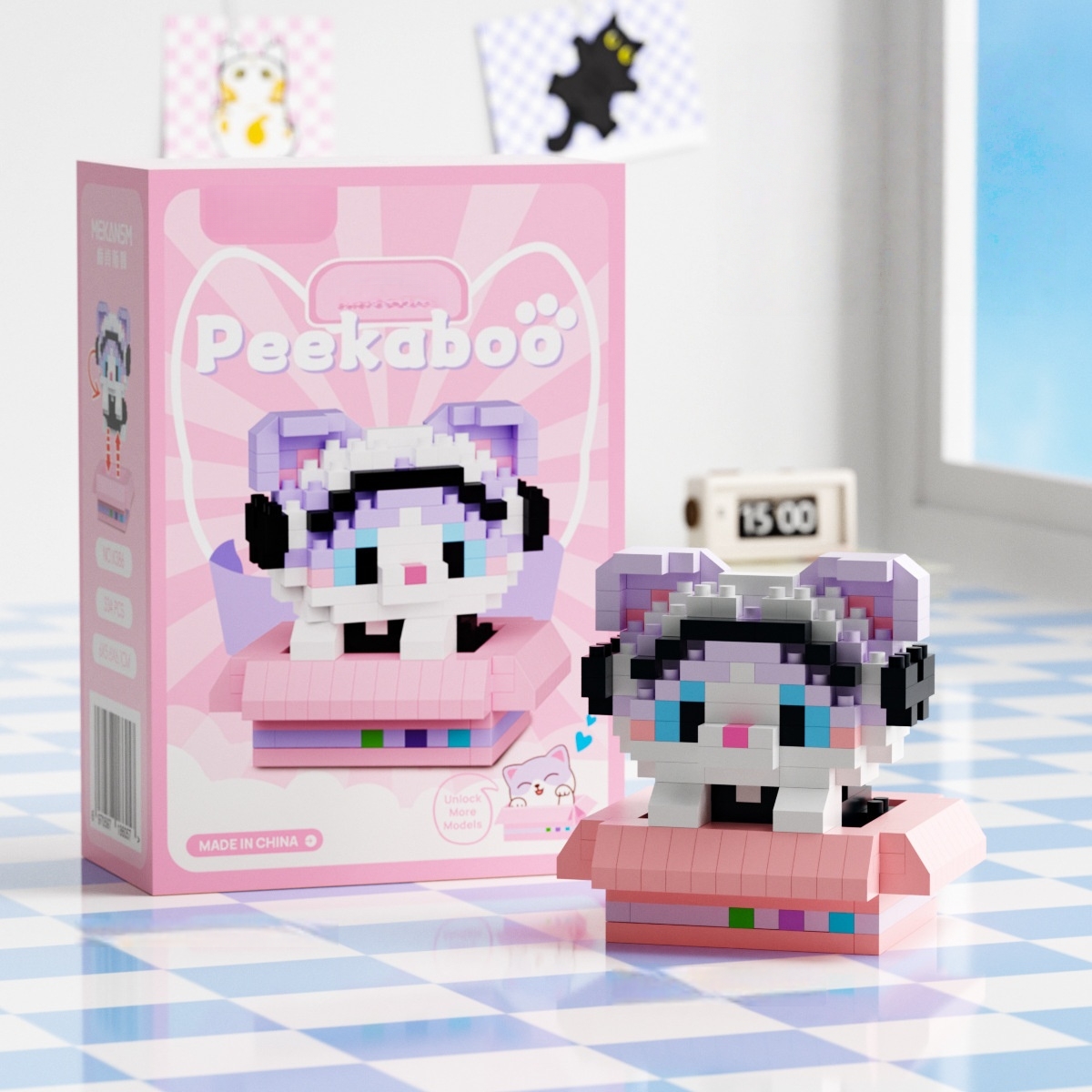 Animal Series Cartoon Cute Dog & Cat Building Blocks