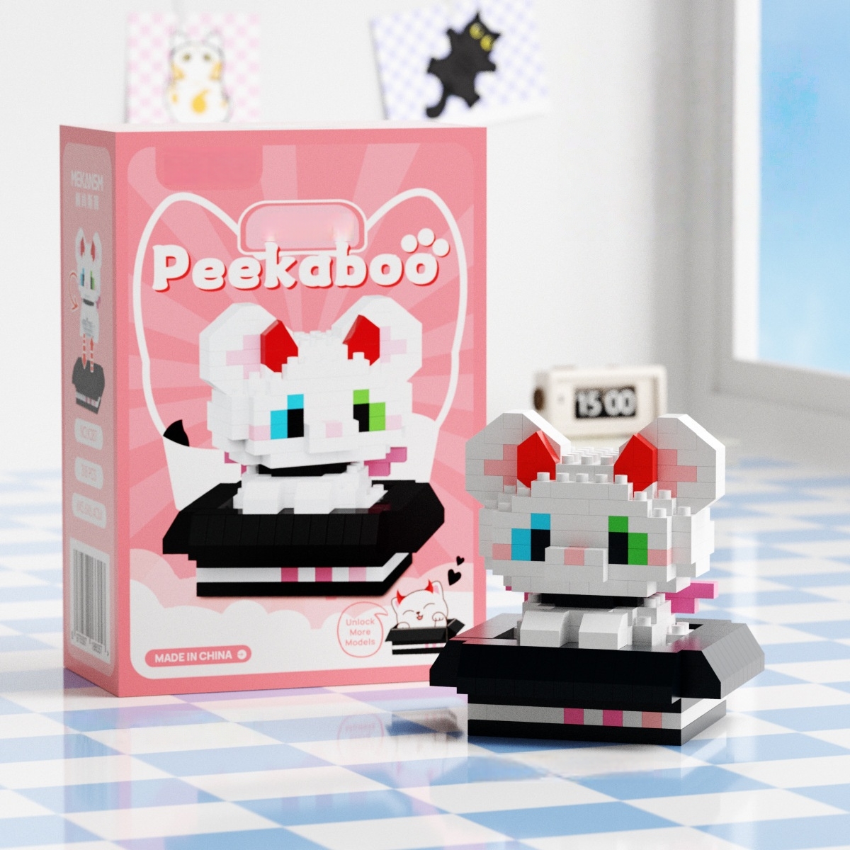 Animal Series Cartoon Cute Dog & Cat Building Blocks