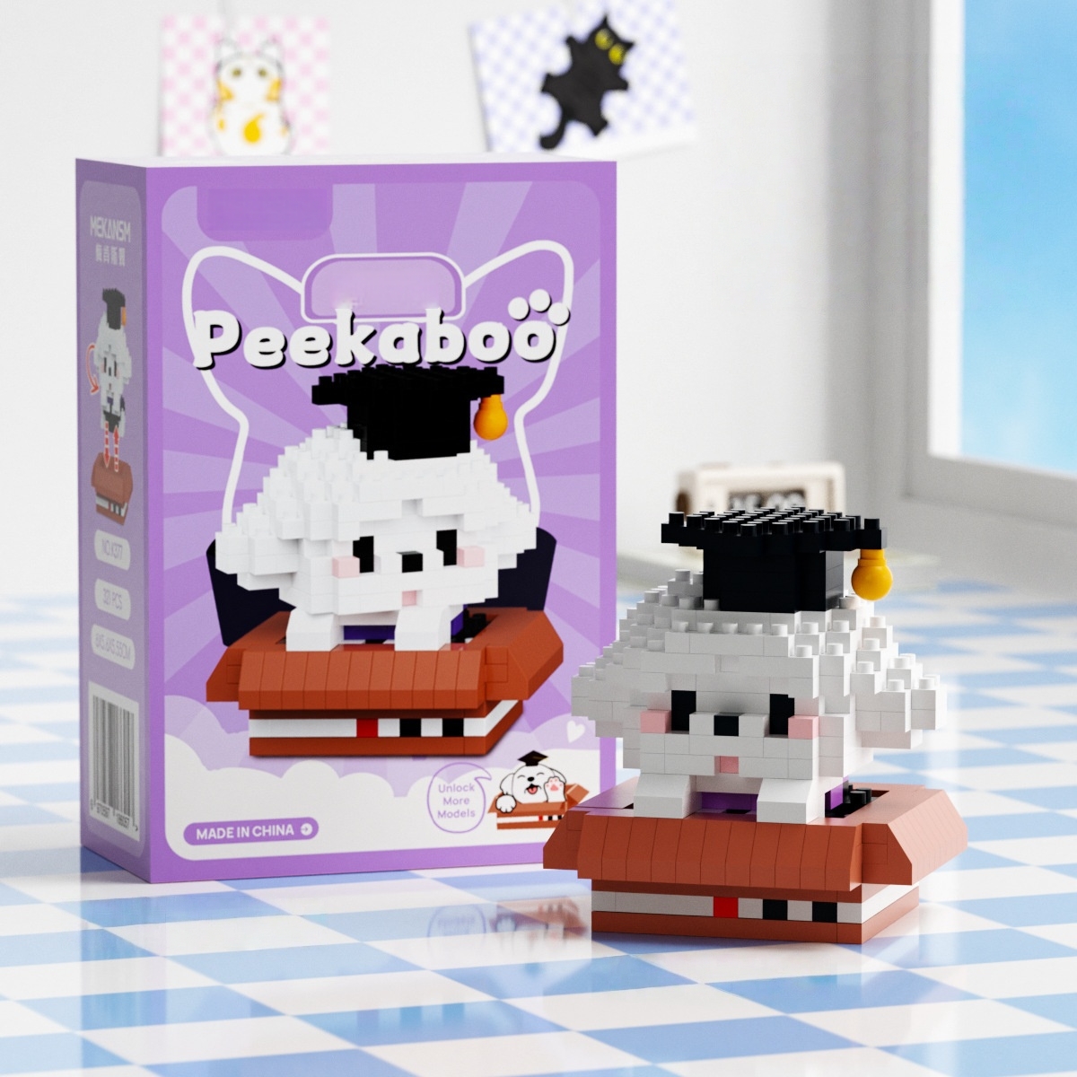 Animal Series Cartoon Cute Dog & Cat Building Blocks