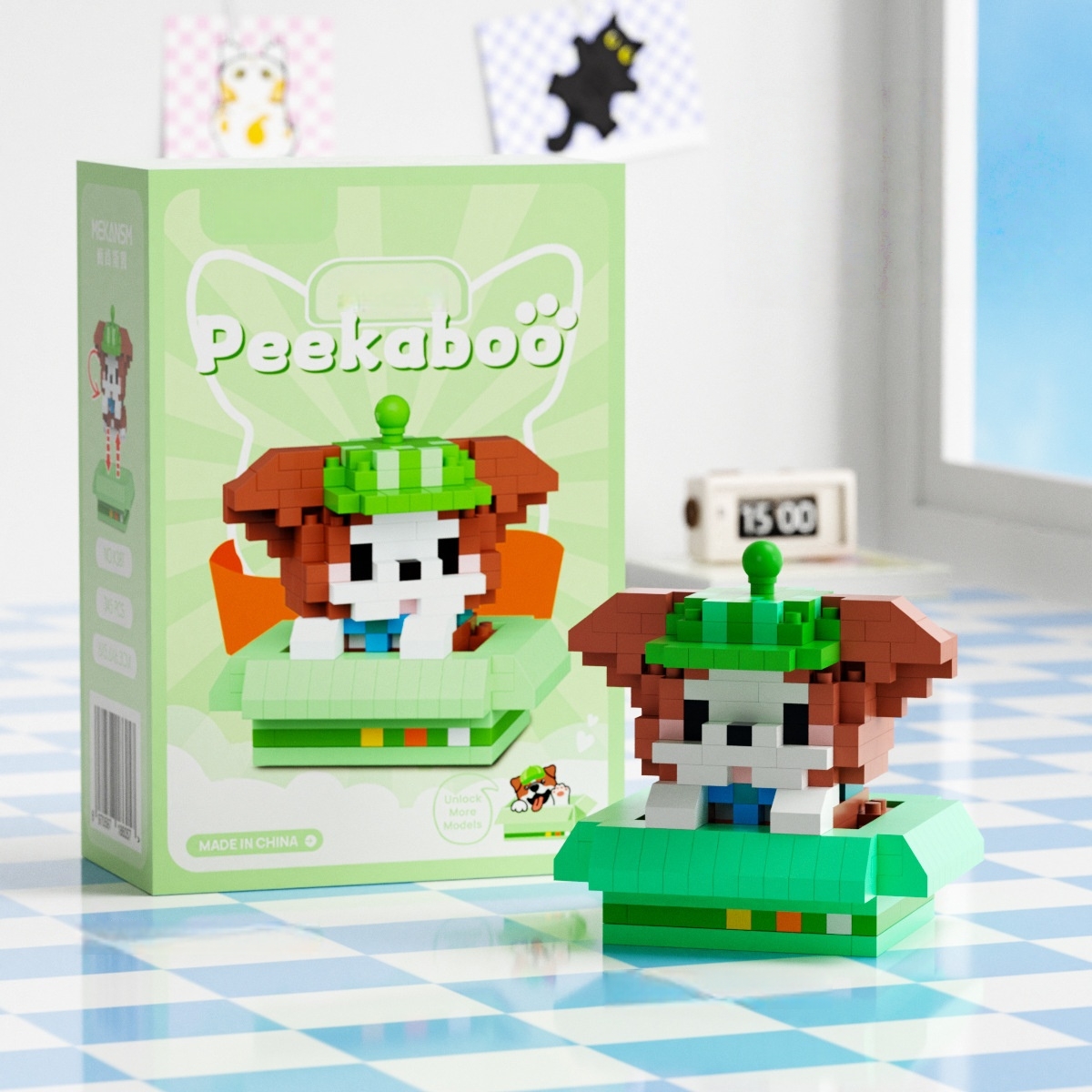Animal Series Cartoon Cute Dog & Cat Building Blocks