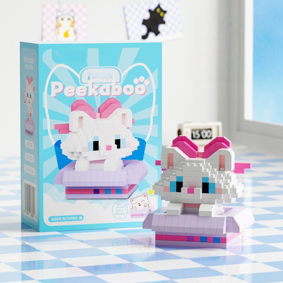 Animal Series Cartoon Cute Dog & Cat Building Blocks