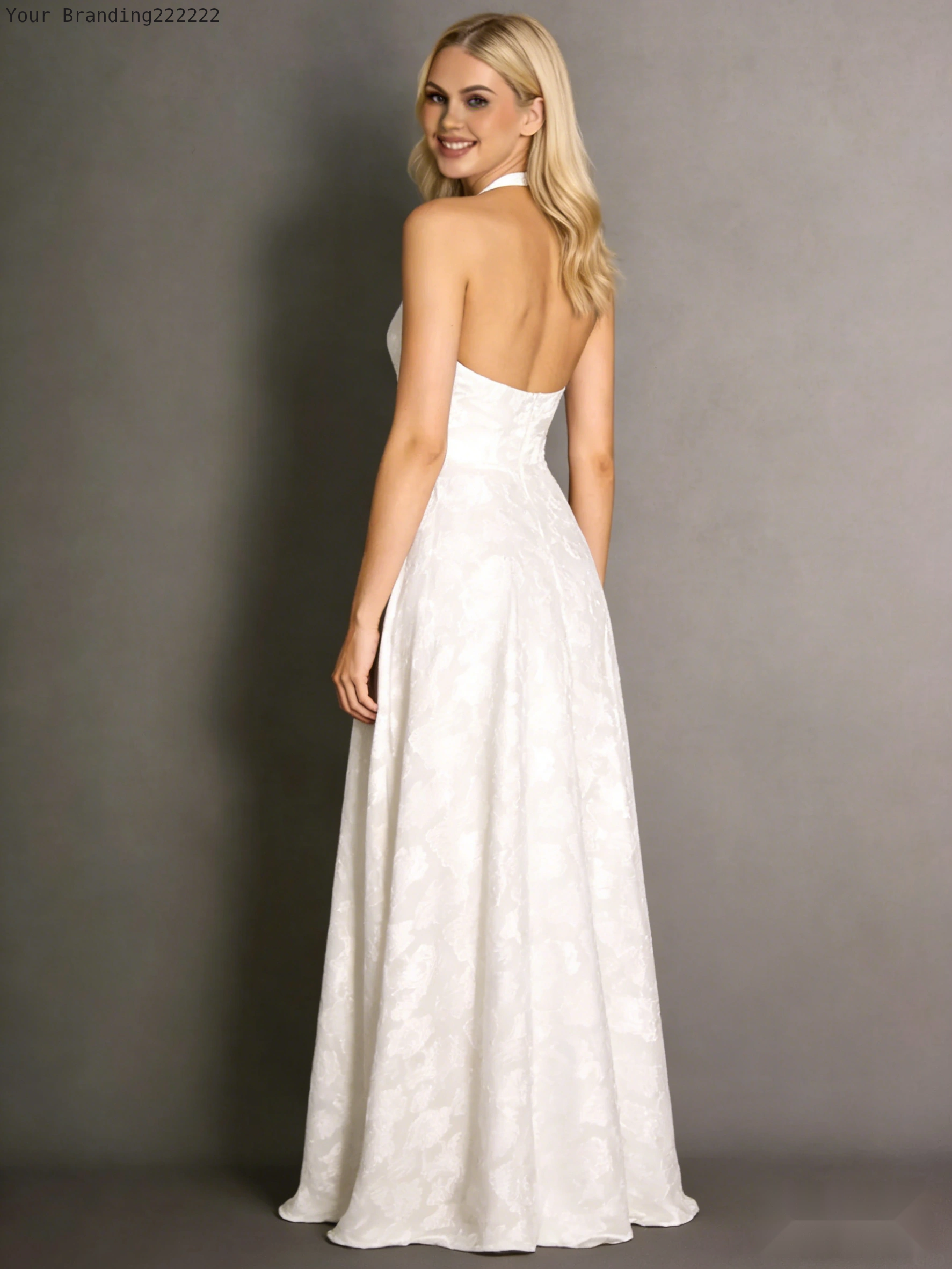 Halterneck Velvet Dress with Open Back