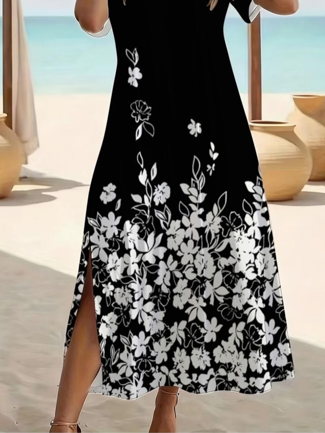 Women Floral Summer Printing Dress 