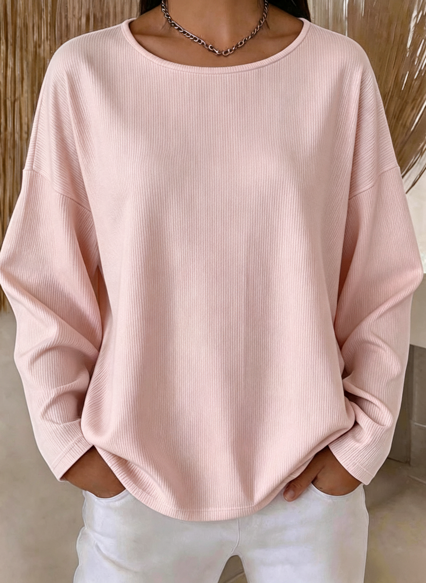 Casual Plain Crew Neck Long Sleeve T-shirt