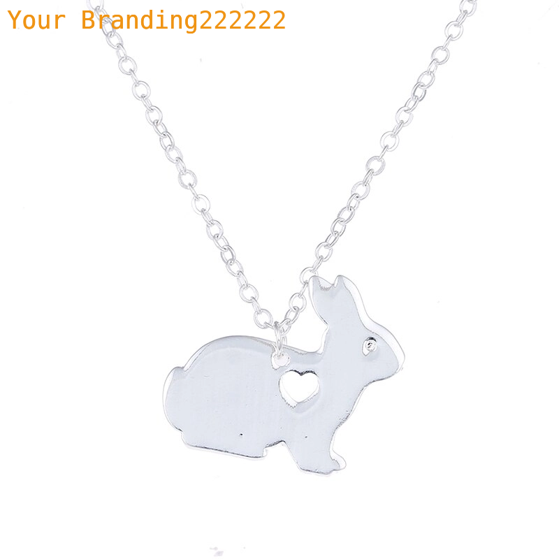 Animal Rabbit Necklace Easter Basket Pet Bunny Pendant Charm Fashion Jewelry For women men Easter gifts