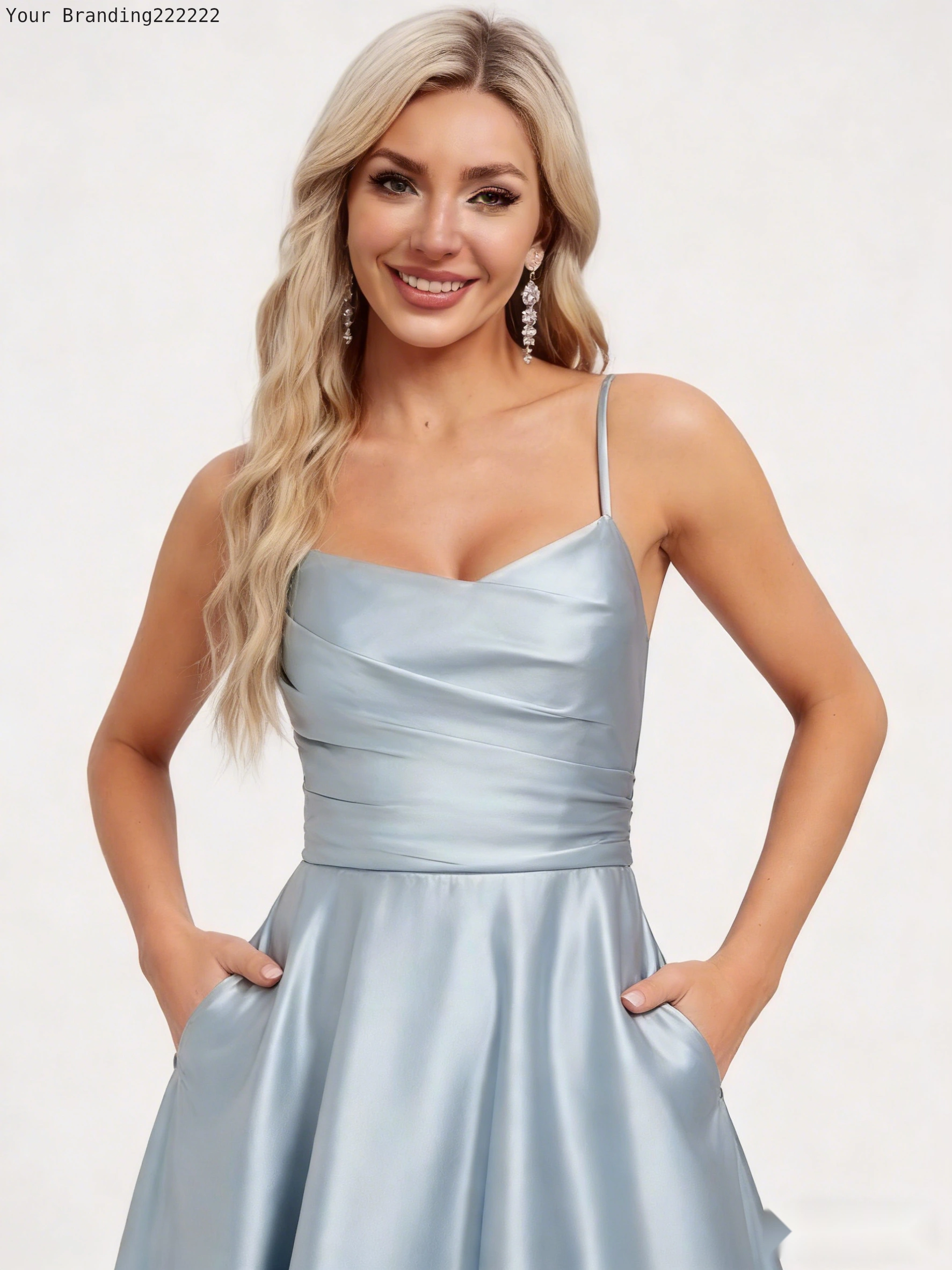 [Copy]Midi Dress in Crepe Sliver