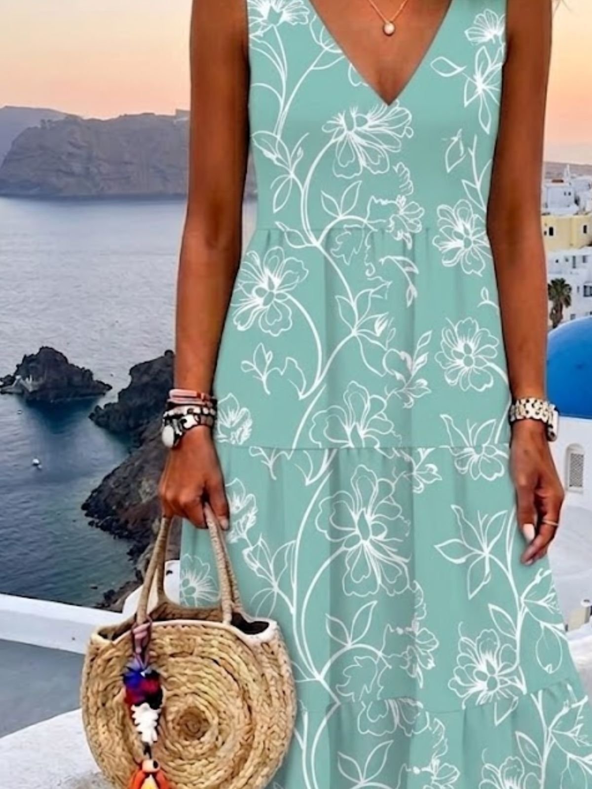 Women Floral Spring/Fall Dress Half