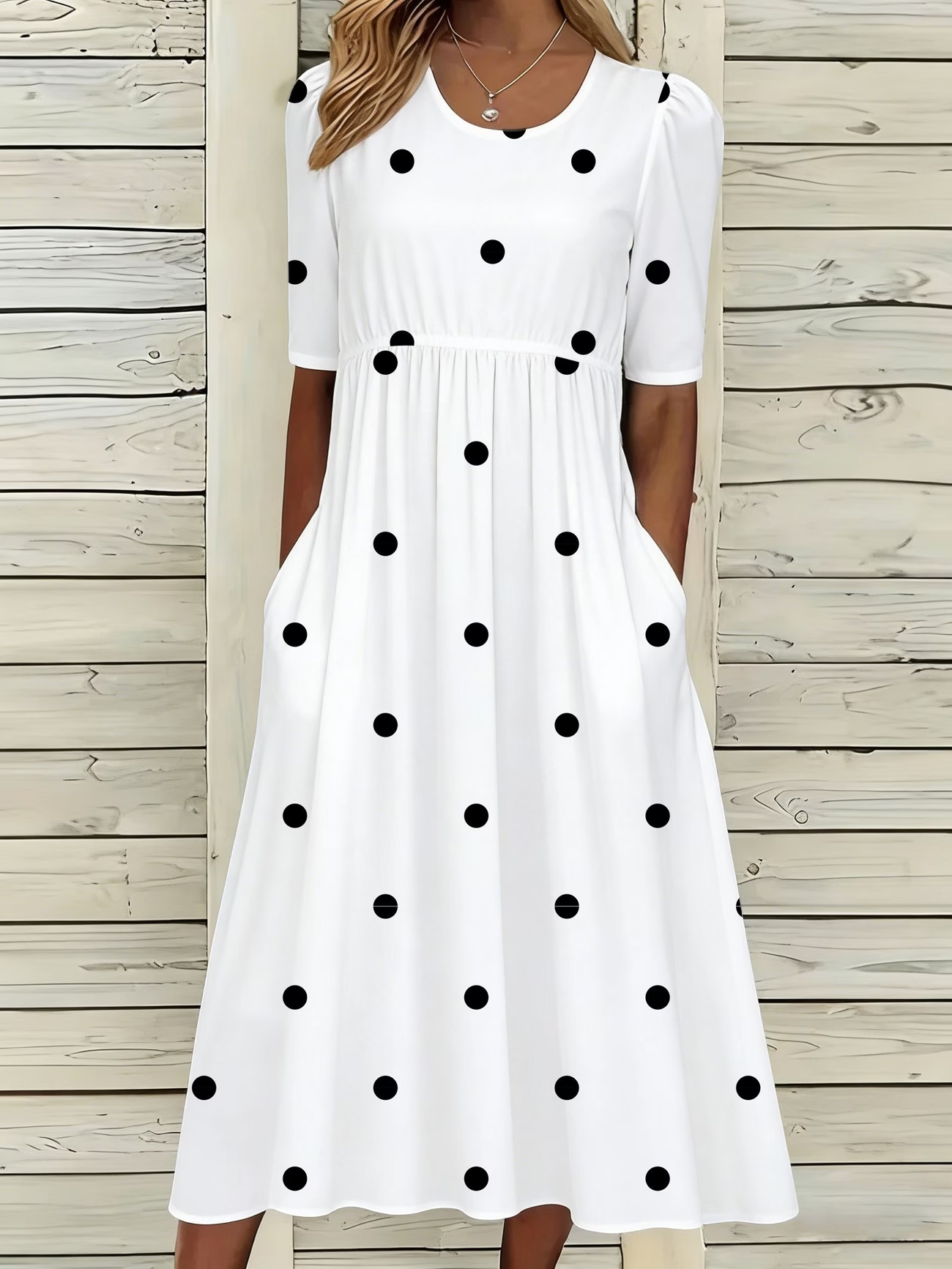 Women Polka Dots Summer Printing Dr