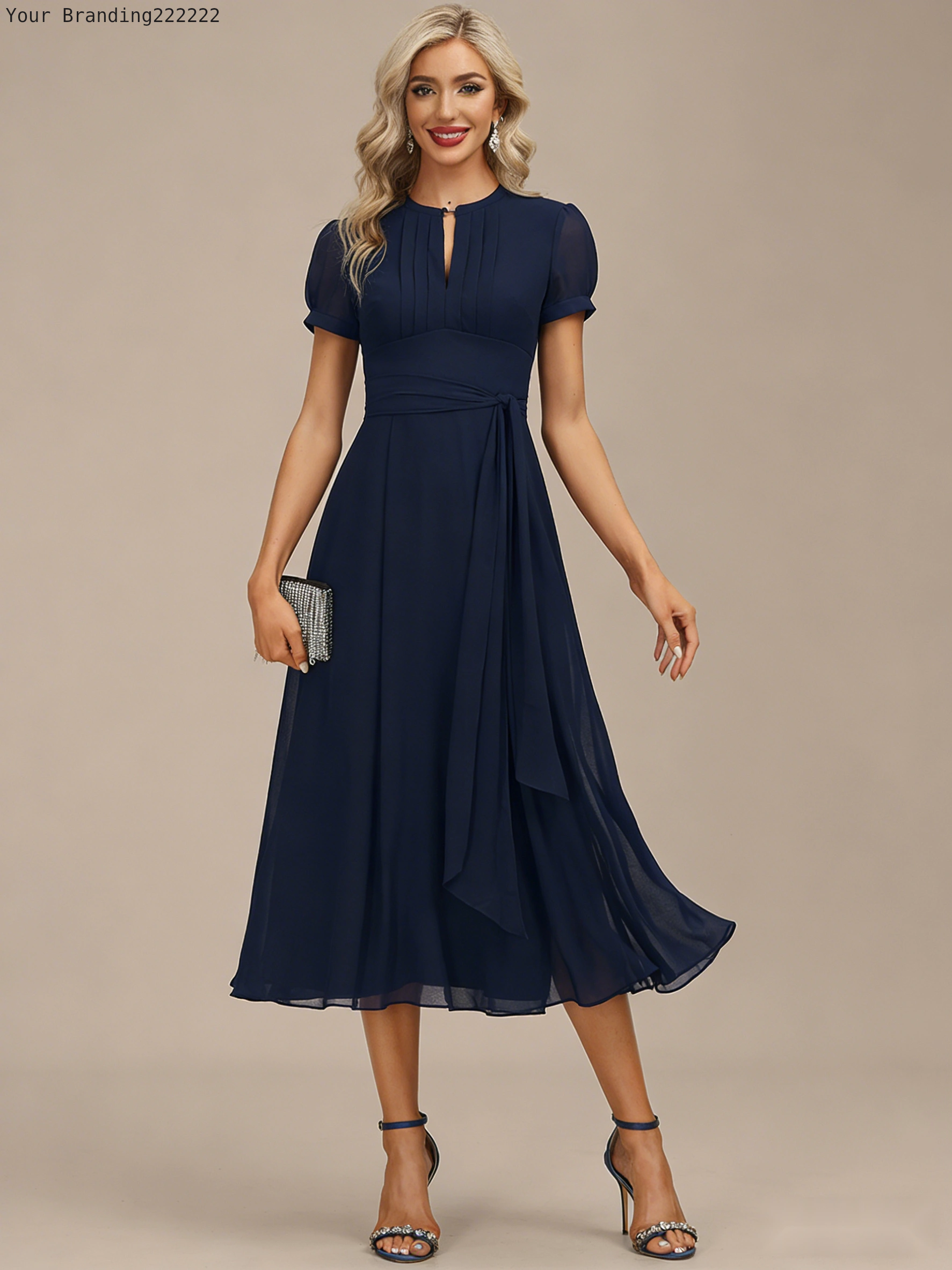 Midi Dress in Crepe Black