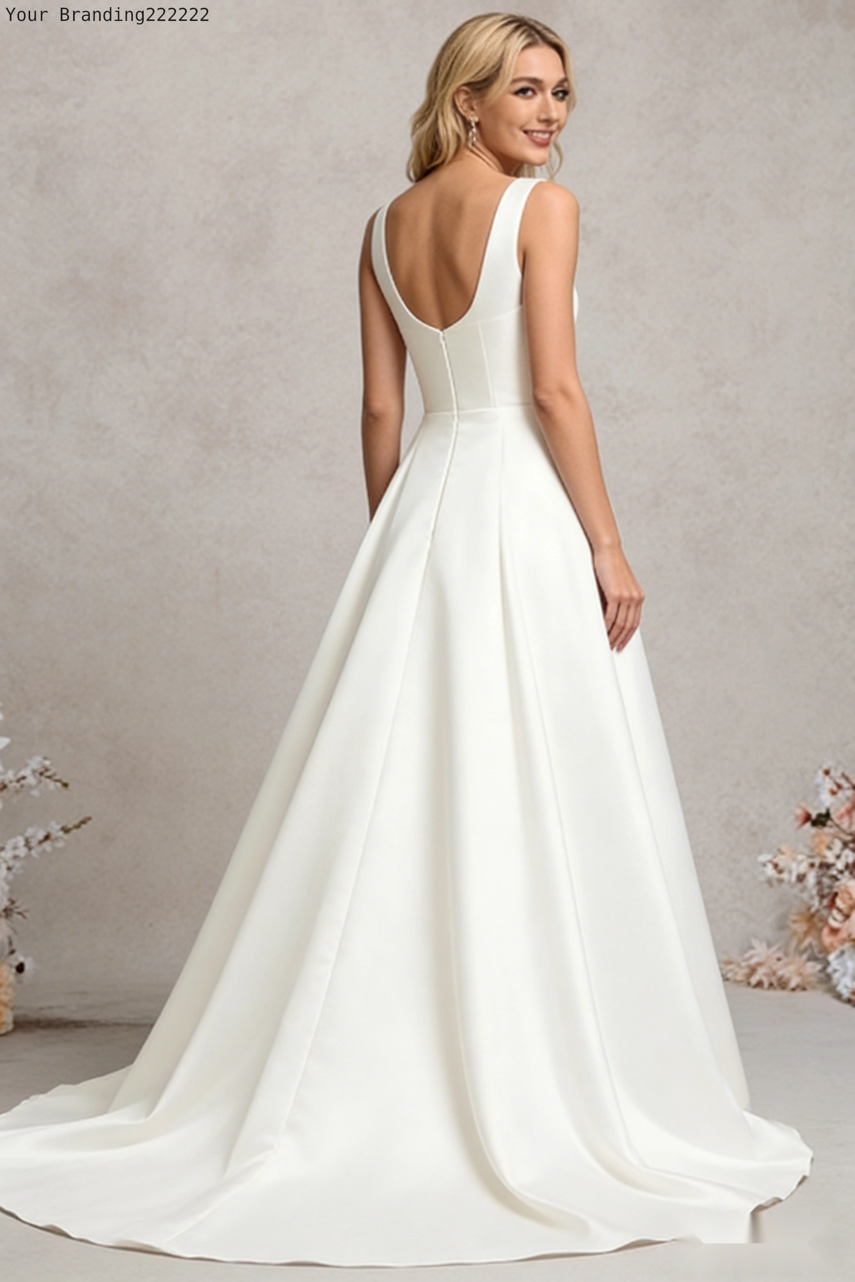 One-Shoulder Floor-Length Wedding Dress