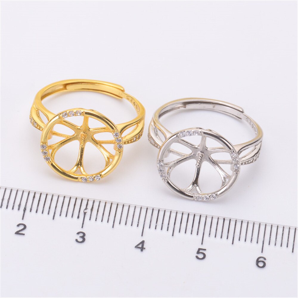 Classic Rings Resizable Design Rings Base 925 Silver Pearl Rings Settings Women DIY Pearl Rings Accessory No Pearl