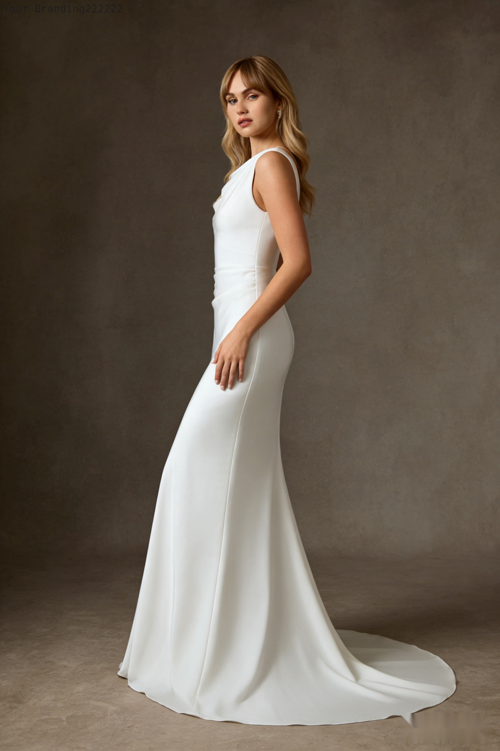 Asymmetric Hem Jersey Gown