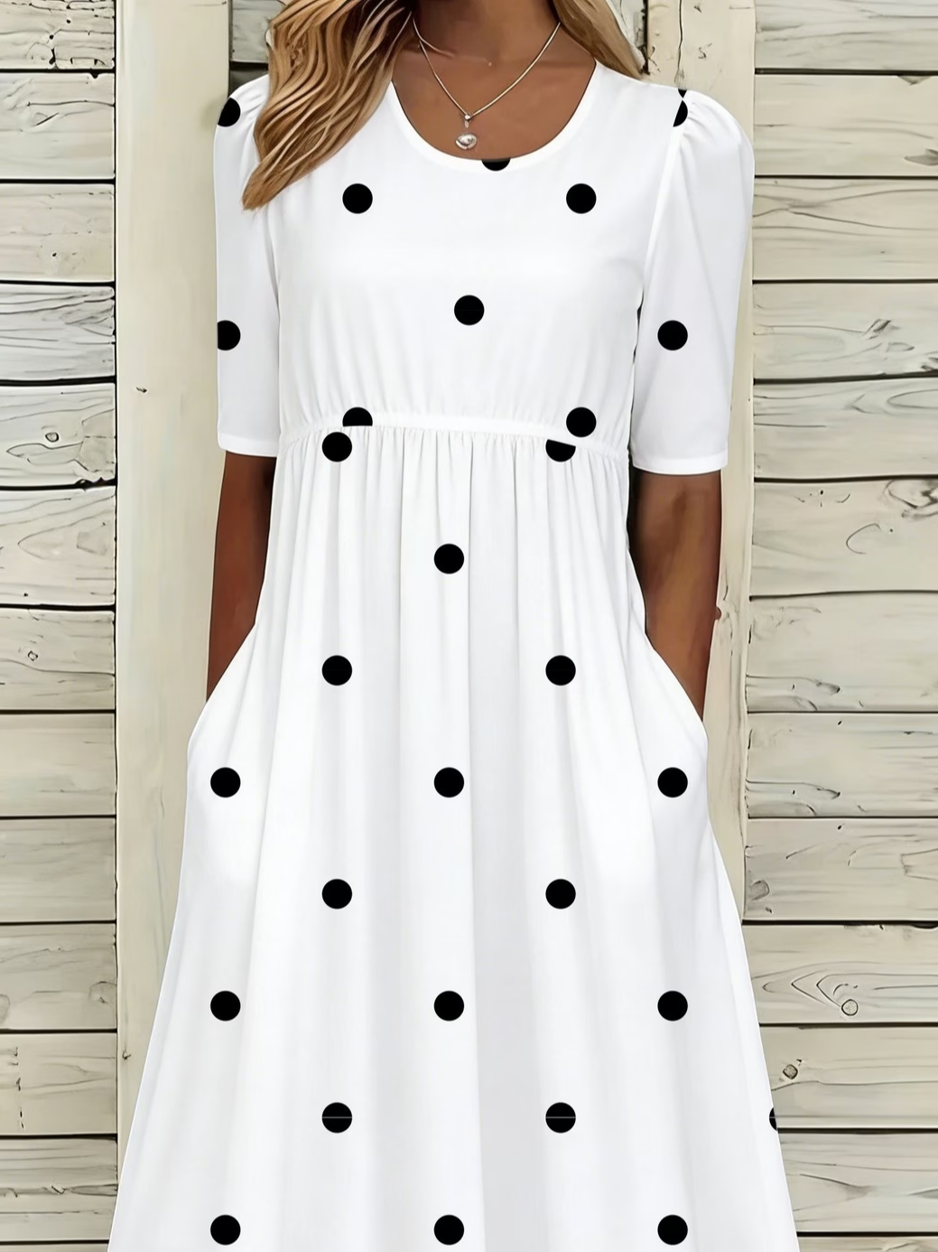 Women Polka Dots Summer Printing Dr
