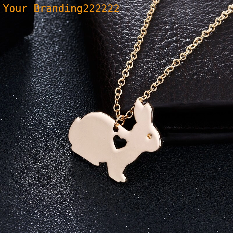 Animal Rabbit Necklace Easter Basket Pet Bunny Pendant Charm Fashion Jewelry For women men Easter gifts