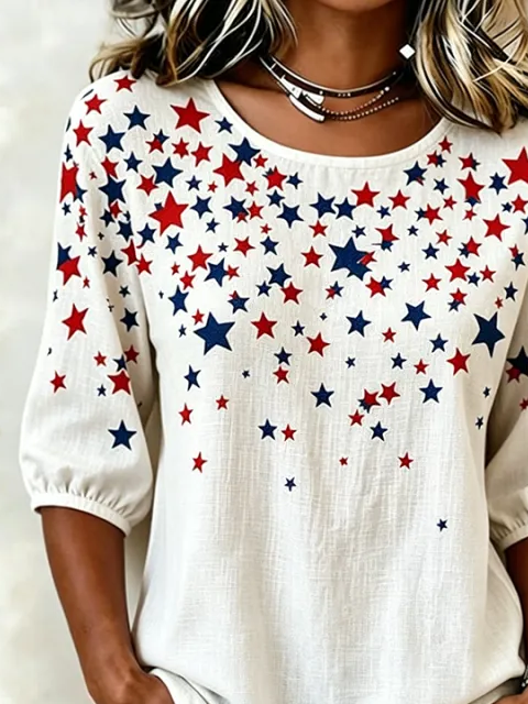 Independence Day Crew Neck Half Sle