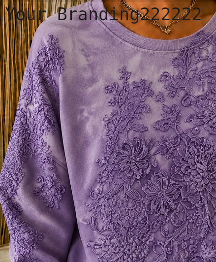 Casual Crew Neck Floral Sweatshirt Printing