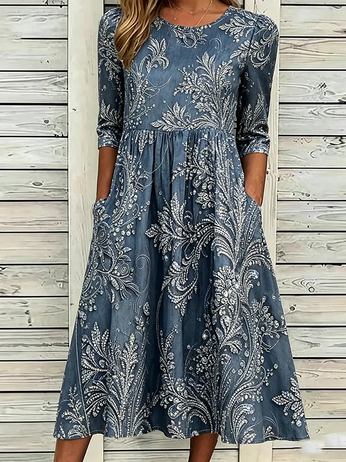 Women Floral Summer Printing Dress 