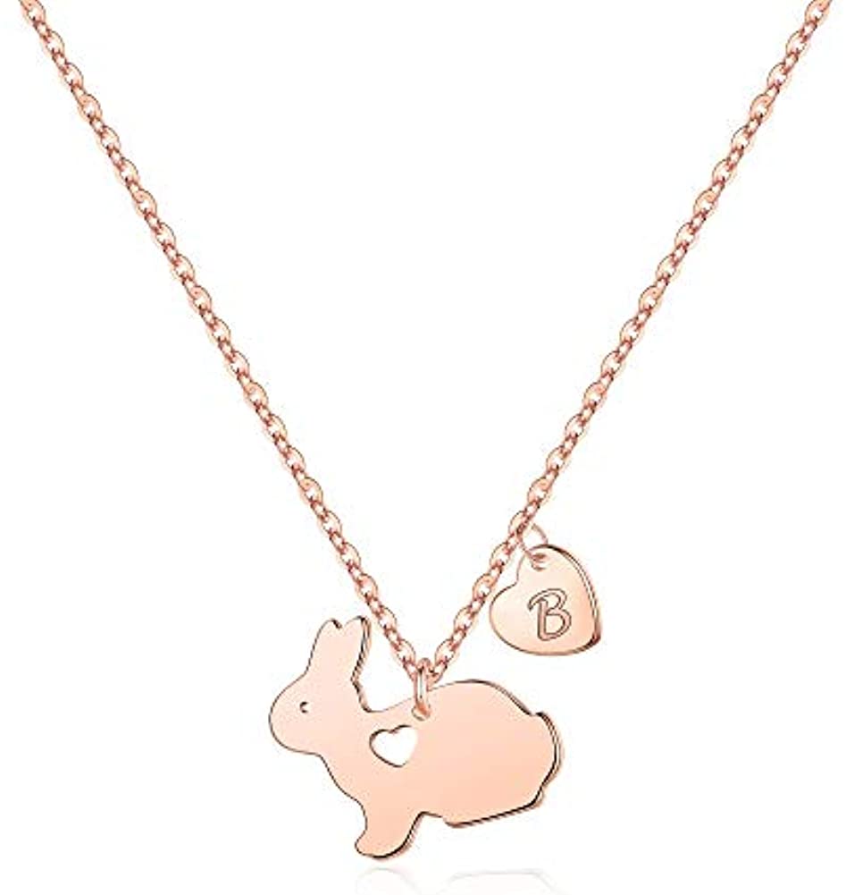 Animal Rabbit Necklace Easter Basket Pet Bunny Pendant Charm Fashion Jewelry For women men Easter gifts