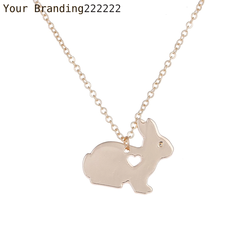 Animal Rabbit Necklace Easter Basket Pet Bunny Pendant Charm Fashion Jewelry For women men Easter gifts