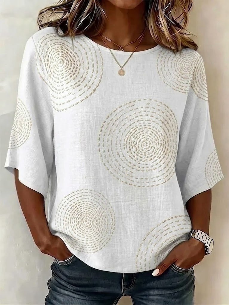 Crew Neck Half Sleeve Plain Printin