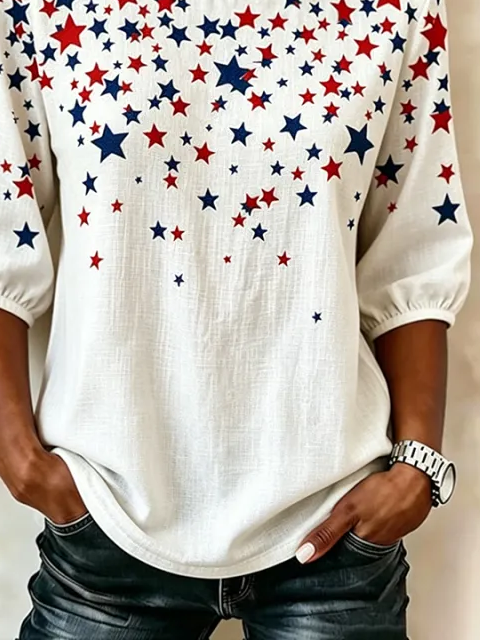 Independence Day Crew Neck Half Sle