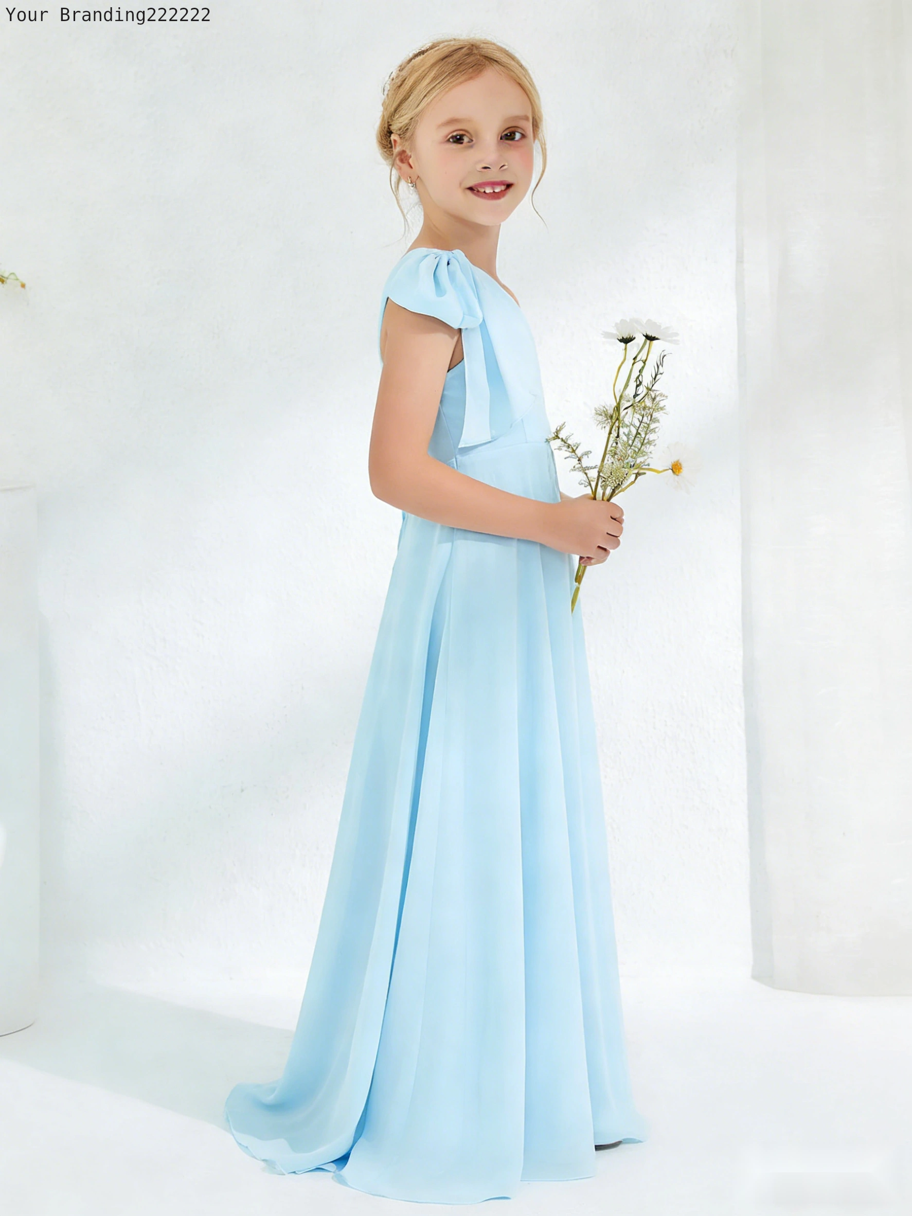 Floral Appliqué Chiffon Dress