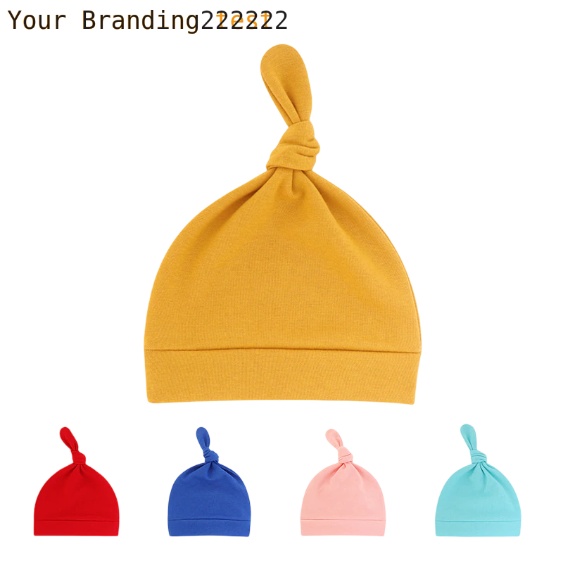 Newborn Baby Beanies Hat Boys Girls Infant Hats Solid Color Kids Beanie Children Unisex Infant Bonnets Baby Caps Top Knot Babies