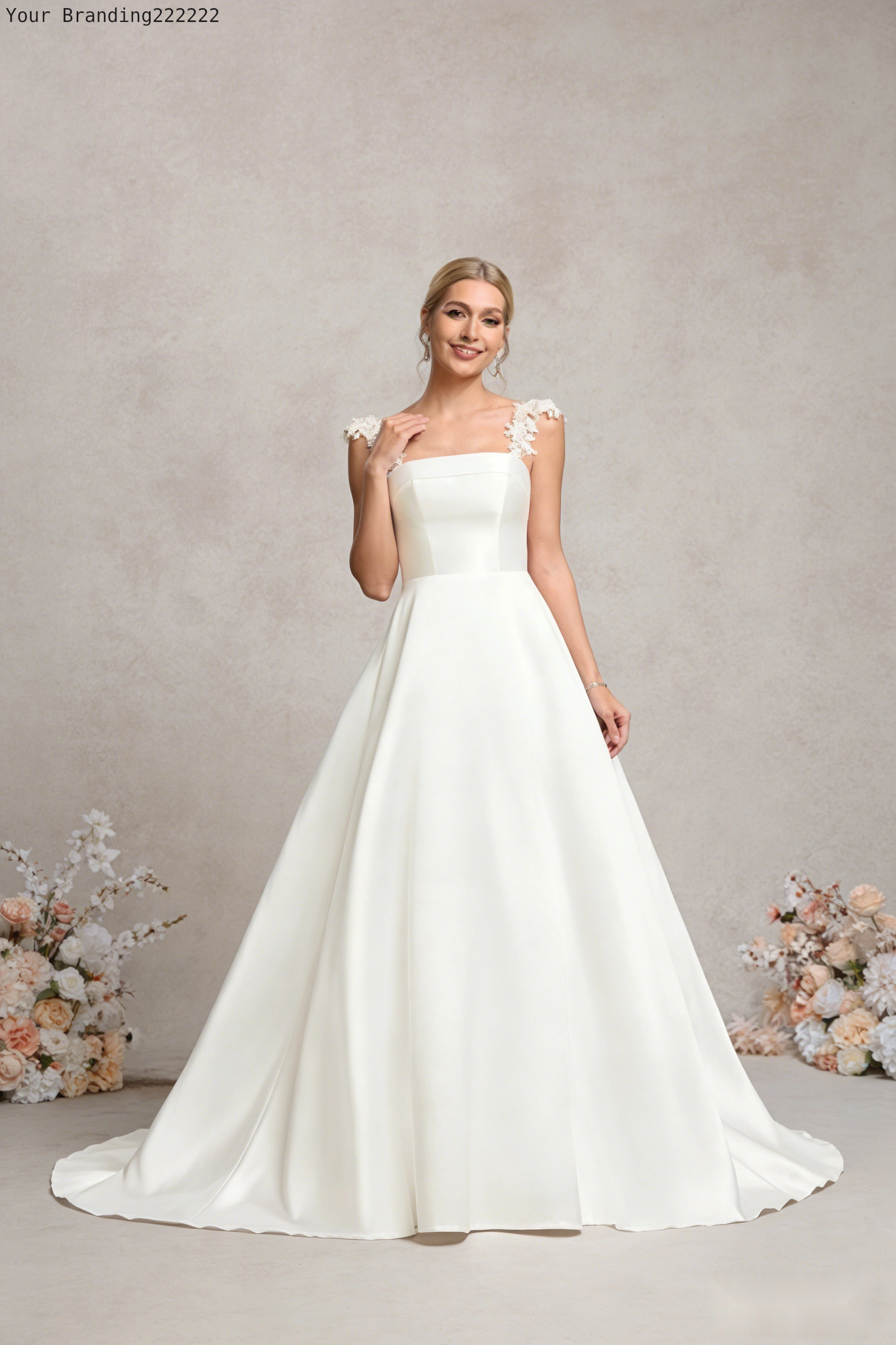 One-Shoulder Floor-Length Wedding Dress