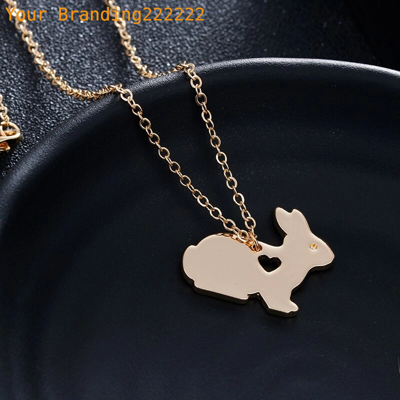 Animal Rabbit Necklace Easter Basket Pet Bunny Pendant Charm Fashion Jewelry For women men Easter gifts