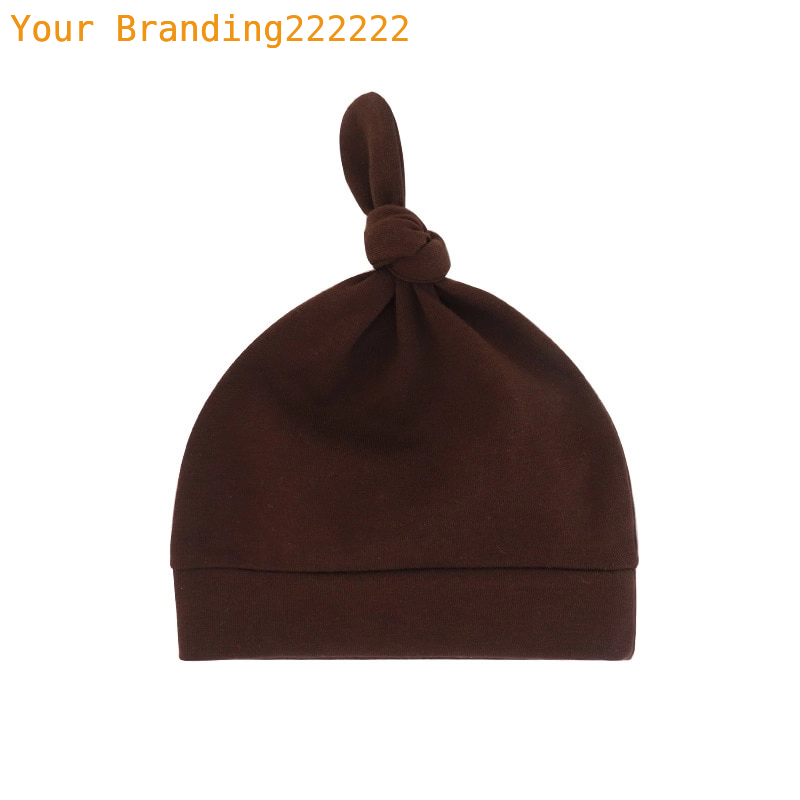 Newborn Baby Beanies Hat Boys Girls Infant Hats Solid Color Kids Beanie Children Unisex Infant Bonnets Baby Caps Top Knot Babies