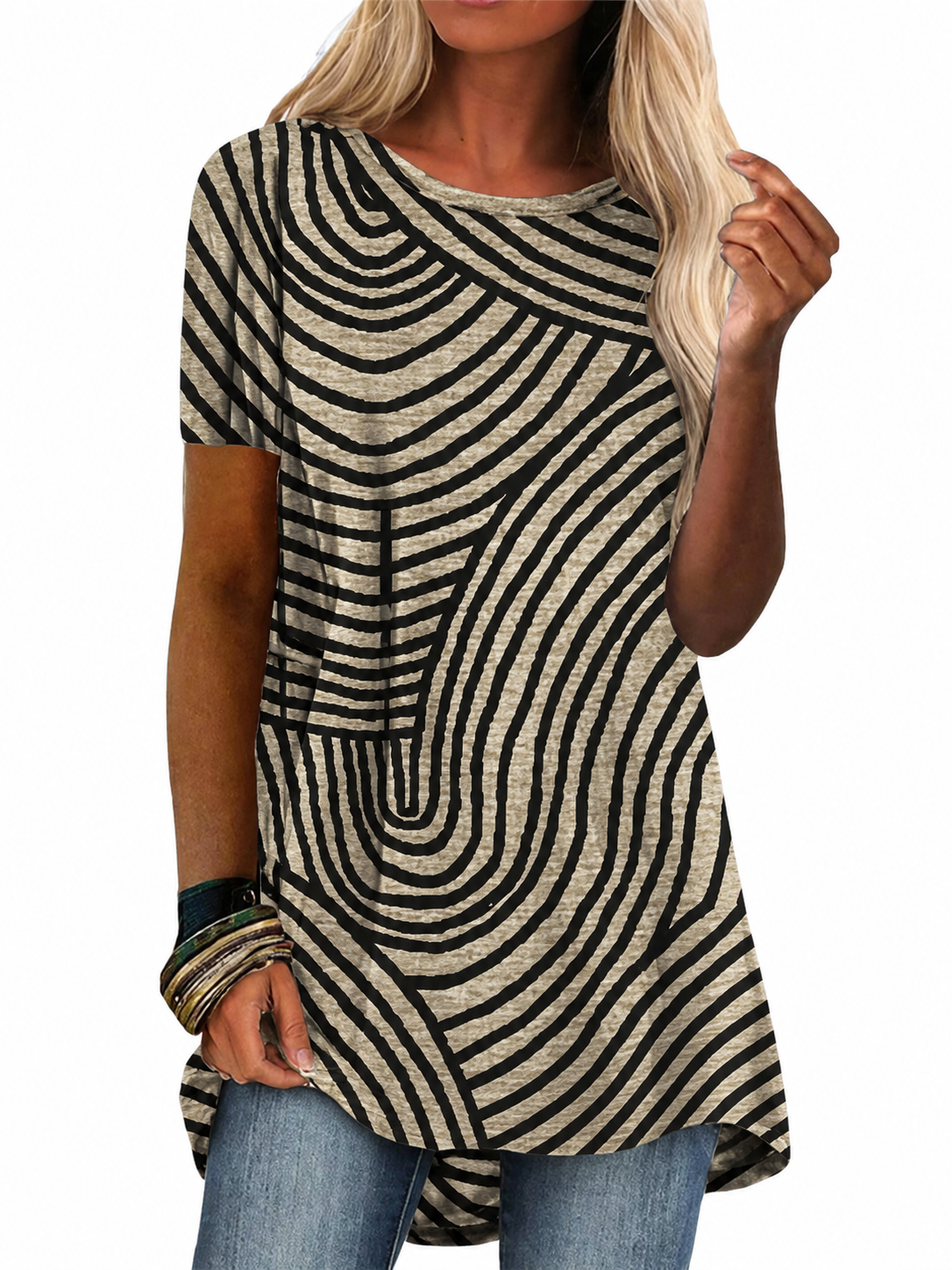 Vintage Abstract Graphic Crew Neck 