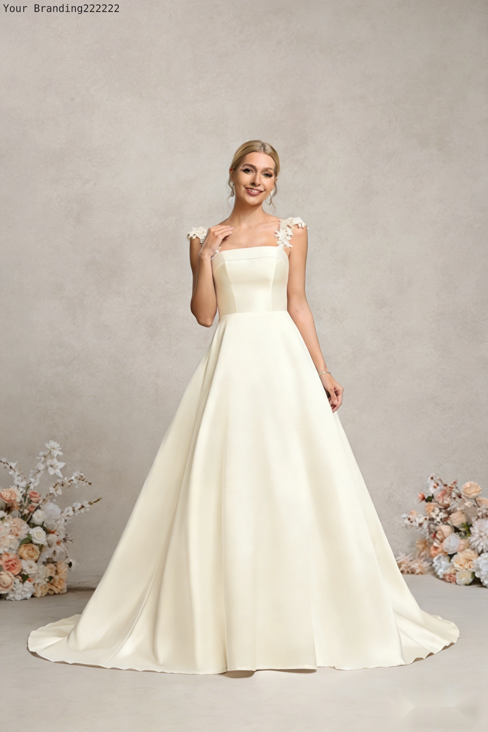 One-Shoulder Floor-Length Wedding Dress