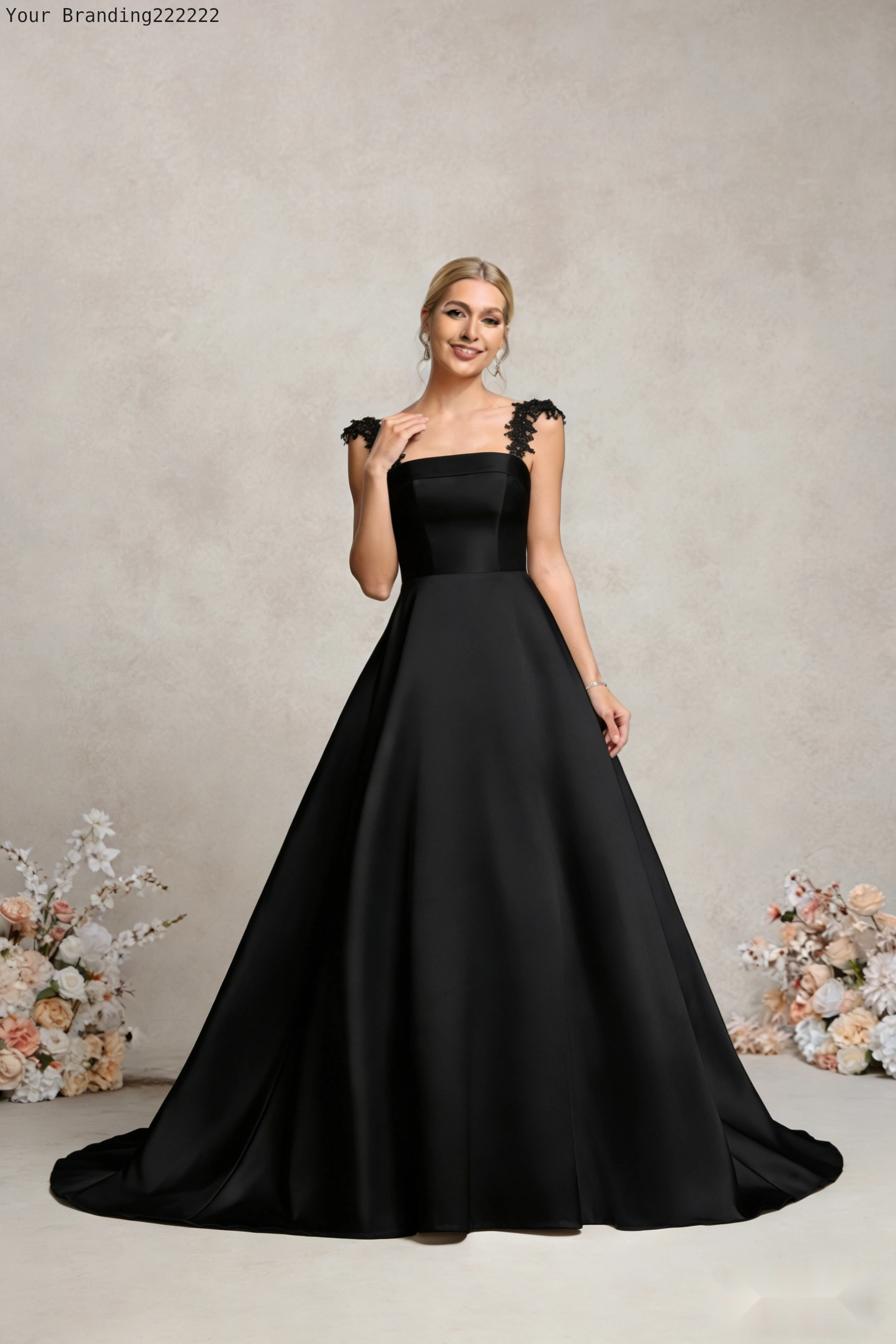 One-Shoulder Floor-Length Wedding Dress