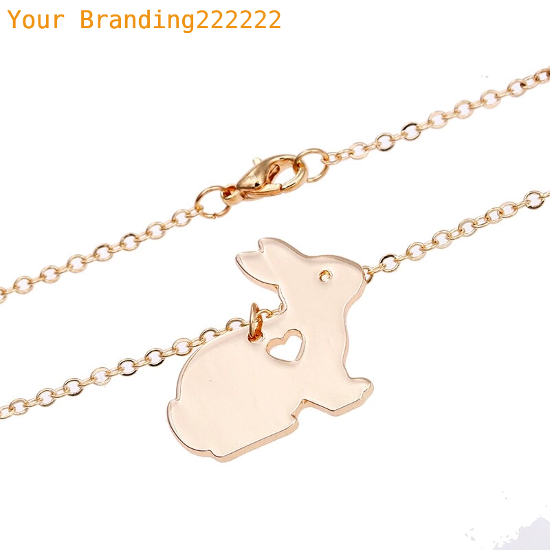 Animal Rabbit Necklace Easter Basket Pet Bunny Pendant Charm Fashion Jewelry For women men Easter gifts