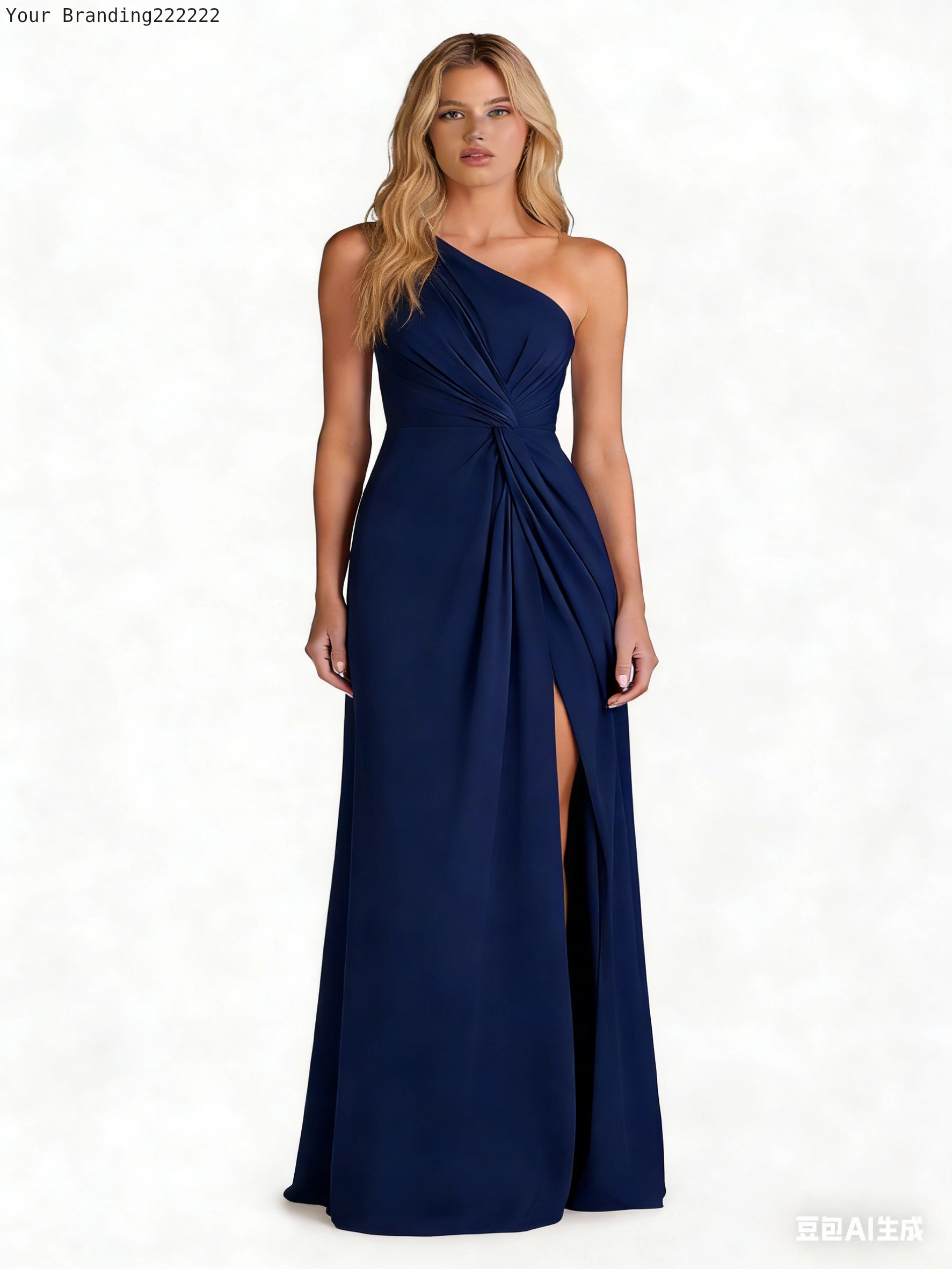 Asymmetric Single-Shoulder Dress with Leg Slit