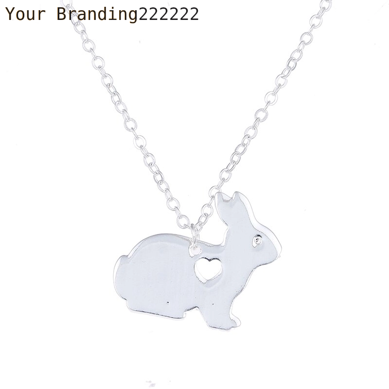 Animal Rabbit Necklace Easter Basket Pet Bunny Pendant Charm Fashion Jewelry For women men Easter gifts